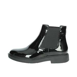 Bottines basses pour femme Geox D46QRE 00066 en cuir verni noir style Chelsea - Product Image 1