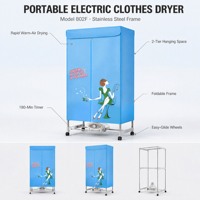 Séchoir à linge électrique domestique 1000W, double couche, tubes en acier inoxydable H-802F, machine de séchage Good Wife HaOQIZI