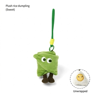 Porte-clés en peluche Zongzi détachable pour le Festival des Bateaux-Dragons, jouets en peluche créatifs de dessin animé, pendentif de décoration pour sac à dos, petit cadeau - Product Image 6