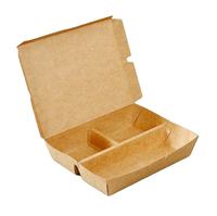 Boîte à nourriture rapide en papier kraft jetable à plusieurs compartiments