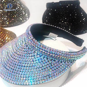Chapeau de perles strass plein air mode pour femmes vente en gros visière vide diamant soleil visière - Product Image 2