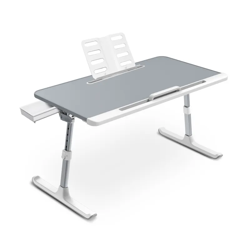 Table pliante pour ordinateur portable, plateau de lit, multifonctionnel, réglable, en cuir pu MDF, table de bureau