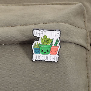 Komik kaktüs emaye Pin çöl bitki broş etli tarzı yaka rozeti takı hediye arkadaşlar için toptan - Product Image 2