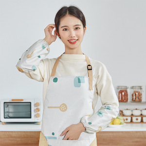 Women's <b>Apron</b> Set Waterproof Oil Proof Geometric Pattern <b>Kitchen</b> Home Use Durable Stylish - Product Image 1