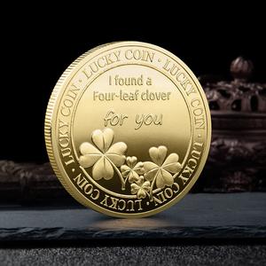 Pièce commémorative porte-bonheur Spot Love, pièce en relief trèfle porte-bonheur, correspondance cœur à cœur, médaille commémorative - Product Image 3