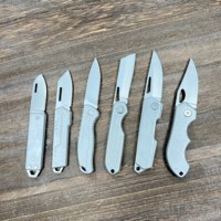 Couteau de poche EDC pliant en titane et acier inoxydable 440 intégré, petit format, pour l'autodéfense, personnalisable, idéal pour les cadeaux