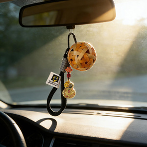 Chinese Style Bamboo Woven Scented Ball <b>Car</b> Air Freshener Hanging <b>Ornament</b> Cultural Gift - Product Image 2