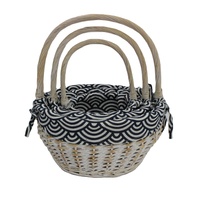 Panier à fleurs en osier, économique, à poignée haute, pour le rangement des fruits