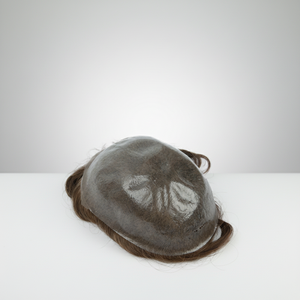 Prothèse capillaire pour homme en PU ultra-mince 0,02-0,04 mm à boucles en V, densité 100 %, cheveux humains vierges indiens - Product Image 1