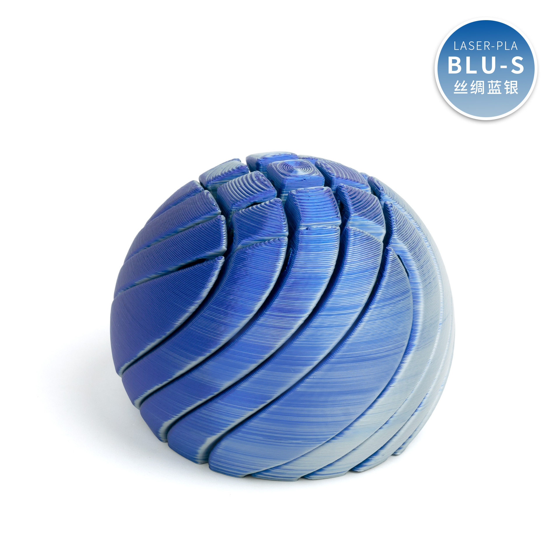 Boule de slime imprimée en 3D-soie bleu argent