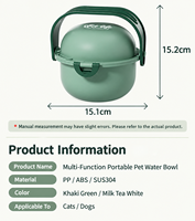 Bol d'alimentation portable 2 en 1 pour animaux de compagnie avec logo personnalisé, inclinable, en acier inoxydable 304, pour chien et chat, nourriture et eau, voyage en plein air, camping, accessoires pour animaux de compagnie