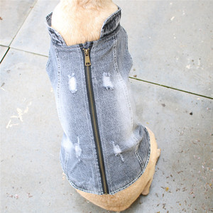 3XL ~ 8XLสัตว์เลี้ยงสุนัขเสื้อผ้าฤดูใบไม้ผลิฤดูร้อนฤดูใบไม้ร่วงฤดูหนาว Bull Terrier Golden Retrieverสุนัขเครื่องแต่งกายสไตล์ใหม่Drawstring Denimเสื้อกั๊ก - Product Image 6