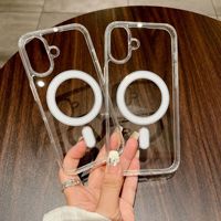 Pour IPhone17promax/16/15/14/13 coque de téléphone acrylique magnétique transparente deux-en-un