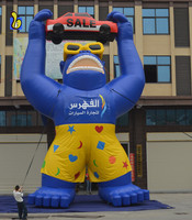 Ballon publicitaire gonflable en PVC durable de 12 m de haut, gorille géant pour la grande ouverture