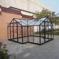 Serre d'Orangerie Growell GT10 Grande et Robuste avec Cadre en Aluminium Durable et Verre Trempé, Montage Facile pour Utilisation en Jardin Extérieur