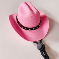 Réglable Drôle Solide Motif En Plein Air D'été Pet Chien Chat Accessoires Cowboy Chapeau Inspiré Chapeaux