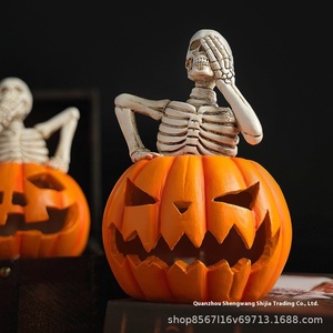 Piccolo Scheletro Decorativo Luminoso a Forma di Zucca per Halloween e Natale, Decorazione Casa per il Giorno della Morte, Decoro Messicano in Plastica - Product Image 5