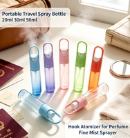 Flacon pulvérisateur à crochet de 20 ml, flacon vide pour désinfectant pour les mains, mini flacon de parfum à brume fine, rechargeable, portable pour les voyages, recyclable pour animaux de compagnie