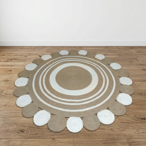 Bohemian Braided <b>Jute</b> Area <b>Rug</b> Handmade Natural Eco Friendly Washable Rustic Circular Carpet Floor Mat Home Living Room Bedroom - Product Image 6
