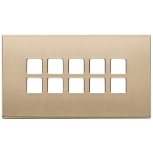 Flat Satin Gold Wall <b>Switch</b> <b>Plate</b> 5 Gang 16.5 Cm Length 9.5 Cm Width 1.4 Cm Height - Product Image 1