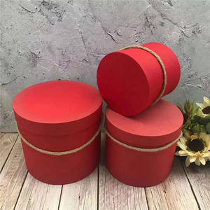 Özel logo baskılı el sanatları hediyeler ambalaj kağıt kapak yuvarlak şekil çiçek kutusu - Product Image 5