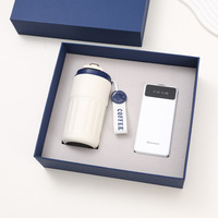 Coffret Cadeau d'Affaires : Tasse Isotherme à Affichage Numérique, Batterie Externe avec Câble de Données – Personnalisation Haut de Gamme pour Entreprises, Vente en Gros avec LOGO