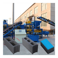 Machine à fabriquer des briques hydraulique QT4-15S en vente chaude en Argentine, machine à blocs creux en béton avec contrôle PLC, bétonnière