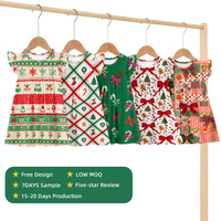 Ensemble de tenues décontractées pour filles OEKO, robe de Noël pour enfants, manches bouffantes, confortable, pour fête d'été, bambou, pour tout-petits