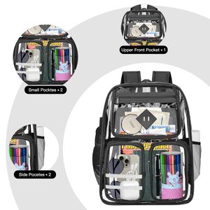 Mochila Escolar Transparente de PVC con Logotipo Personalizado, Resistente, con Triple Costura y Correas de Hombro Reforzadas, Gran Venta - Product Image 4