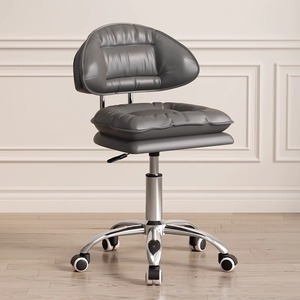 Office Chair Adjustable Height Swivel Seat Orange <b>Leather</b> Look Desk Chair For Home Office Workstation - Product Image 2