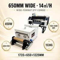 Impresora DTF de 650 mm de Ancho I3200 con Cabezal Doble 14 ㎡ Impresión CMYK de Alta Velocidad en Blanco para Camisetas, Almohadas, Edredones, Personalización Empresarial