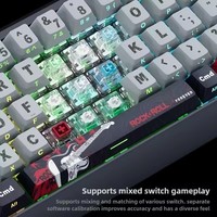 GK61 Keyboard Gaming, akurasi 0.01mm 0.125ms latensi SOCD pemegang saklar pemicu cepat Keyboard saklar magnetik efek Hall