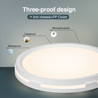 Plafonnier LED Tri-proof à Cadre Creux 3000k/4000k/6000k, Châssis en Fer, Couvercle en PP, IP40, Éclairage Intérieur pour Salon et Chambre à Coucher