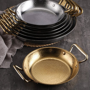 Poêle en acier inoxydable de style coréen Elephant, acier 201, double poignée, fond plat, casserole peu profonde, facile à nettoyer, usage commercial - Product Image 3