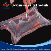 Sac d'emballage pour poissons vivants de qualité alimentaire sur mesure, thermoscellable, gonflable, transparent, avec poignée, pour fruits de mer frais