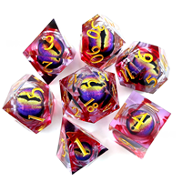 Ensemble de dés polyédriques à angle droit en résine gravée de luxe pour D&D (Dungeons & Dragons), 1 pièce, pour adultes