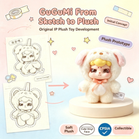 GuGuMi Peluche Kawaii, Jouet en Peluche Doux et Moelleux, Animal de Dessin Animé, Idéal pour Cadeau, Vente en Gros