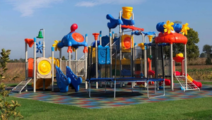 Aire de jeux extérieure pour enfants vibrante avec toboggans en spirale en acier, filets d'escalade, thème château, utilisation en <span class=keywords><strong>jardin</strong></span> - Product Image 6