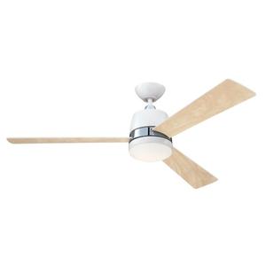 Ventilateur de plafond LED 52 pouces avec lumière, 3 pales, 6 vitesses, télécommande, design moderne, profil bas, moteur DC, fonctionnement silencieux, construction en fer - Product Image 1