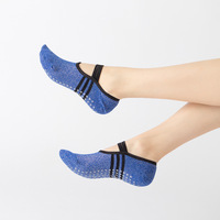 Chaussettes de yoga et de Pilates antidérapantes pour femmes, chaussettes antidérapantes personnalisées, chaussettes de yoga à lanières invisibles, logo personnalisé