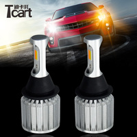 Feux de signalisation LED Tcart Auto avec DRL 12v 30W Ba15d 1157 7443 3157, ampoules LED COB pour voiture, couleur ambre et blanche, kit de phares LED