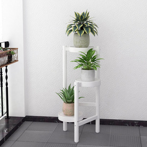 Estante para Plantas de 3 Niveles con Acabado en Madera, Color Blanco, Estilo Nórdico Moderno, para Interiores y Exteriores - Product Image 2