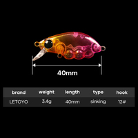 NOUVEAU Leurre Crayon Coulant OEM 4cm 3.4g, Mini Leurre Dur Insecte avec Bille d'Acier Fixe, Appât Artificiel pour la Pêche à la Truite