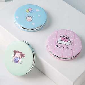 Personalized Double-Sided Folding Pocket <b>Mirror</b> Silver Compact Travel Cosmetic <b>Mirror</b> for Makeup - Product Image 3
