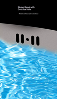 Évier de cuisine domestique à cuve unique rectangulaire en acier inoxydable 304, design moderne avec robinet, à poser sur comptoir, pour vaisselle