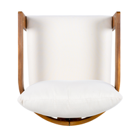 Fauteuil de club d'extérieur en bois de rose, design moderne, forme de cuve incurvée, coussins résistants à l'eau, confortable, portable, mobilier de jardin et de terrasse