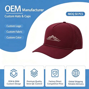 Gorra de béisbol deportiva de malla impermeable de 5 paneles al por mayor, gorras de golf para camioneros con logo personalizado, parche láser snapback al por mayor - Product Image 1