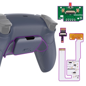 EXtremeRate Rubberized Sterling Silver Remappable RISE V3 Remap Kit for PS5 Controller BDM-030/040/050 - Product Image 1