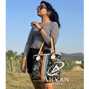 Nouveau véritable élégant métallisé recyclé fourrure cuir fourre-tout sous les bras sac femmes à la mode Multi couleur haute qualité femmes sacs à provisions - Product Image 1