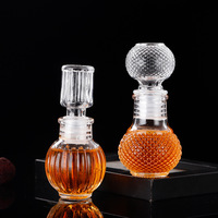 Mini bouteille de vin en verre mince transparent de 50ml décorée et scellée pot de stockage de vin petit carmin de raisin décanteur